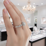 14k White Gold 1.0 Ct 6.5mm Diamond Option Engagement Ring-Black Diamonds New York