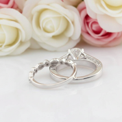 14k White Gold 1ct DEF Color Diamond Engagement Ring-Black Diamonds New York