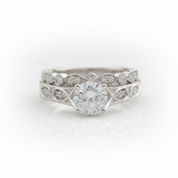 14k White Gold 1ct D Color Diamond Option Engagement Ring-Black Diamonds New York