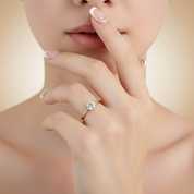 14k White Gold 1ct Diamond 6 Prong Solitaire Engagement Ring-Black Diamonds New York