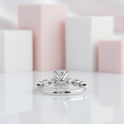 14k White Gold 1.0 Ct Diamond Antique Milgrain Engagement Ring-Black Diamonds New York