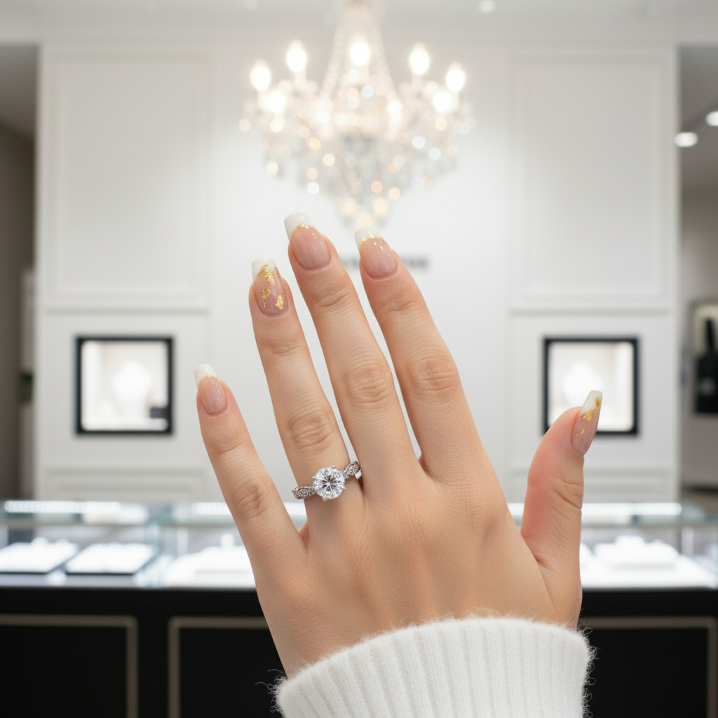 14k White Gold 1.0 Ct Diamond Option Antique Milgrain Engagement Ring-Black Diamonds New York