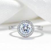 14k White Gold 1ct Diamond Option Halo Ring-Black Diamonds New York