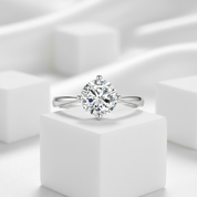 14k White Gold 1ct Diamond Solitaire Ring-Black Diamonds New York