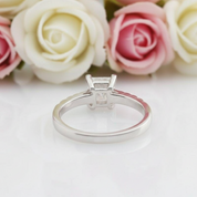 14k White Gold 1ct Princess Cut 5.5mm Diamond 4 Prong Engagement Ring-Black Diamonds New York