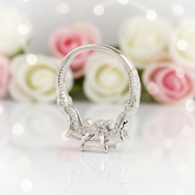 14k White Gold 2.1 Ct 3 Stone Princess Cut Diamond Engagement Ring-Black Diamonds New York