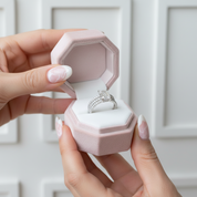 14k White Gold 2.0 Ct Emerald Cut Diamond Option Hidden Halo Engagement Ring Set-Black Diamonds New York