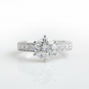 14k White Gold 2.0 Ct Round Cut Diamond Option Engagement Ring-Black Diamonds New York
