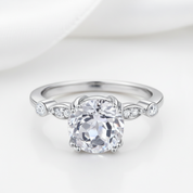 14k White Gold 2ct Topaz Diamond Option Ring-Black Diamonds New York
