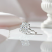 14k White Gold 3.0 Ct Radiant Cut CVD Lab Diamond Option Engagement Ring-Black Diamonds New York