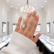 14k White Gold 3.0 Ct Radiant Cut CVD Lab Diamond Option Engagement Ring-Black Diamonds New York