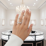 14k White Gold 3.0 Ct Asscher Cut Diamond Option Half Eternity Wedding Band-Black Diamonds New York