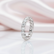 14k White Gold 5 Ctw Diamond Option Eternity Wedding Band-Black Diamonds New York