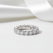 14k White Gold 5 Ctw Diamond Option Eternity Wedding Band-Black Diamonds New York