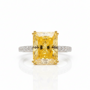 14k White Gold 8.0ct Radiant Cut Diamond Option Wedding Ring-Black Diamonds New York