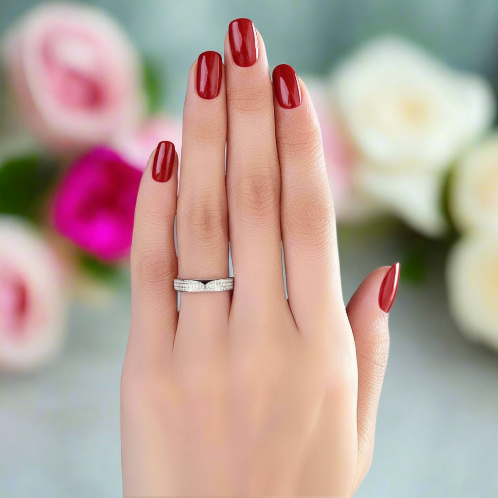 14k White Gold Anniversary Ring 0.31ct Natural Diamond-Black Diamonds New York