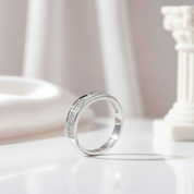 14k White Gold Anniversary Ring 0.31ct Natural Diamond Option-Black Diamonds New York