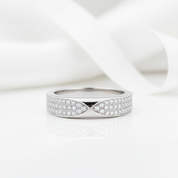 14k White Gold Anniversary Ring 0.31ct Natural Diamond-Black Diamonds New York