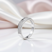 14k White Gold Anniversary Ring 0.31ct Natural Diamond-Black Diamonds New York