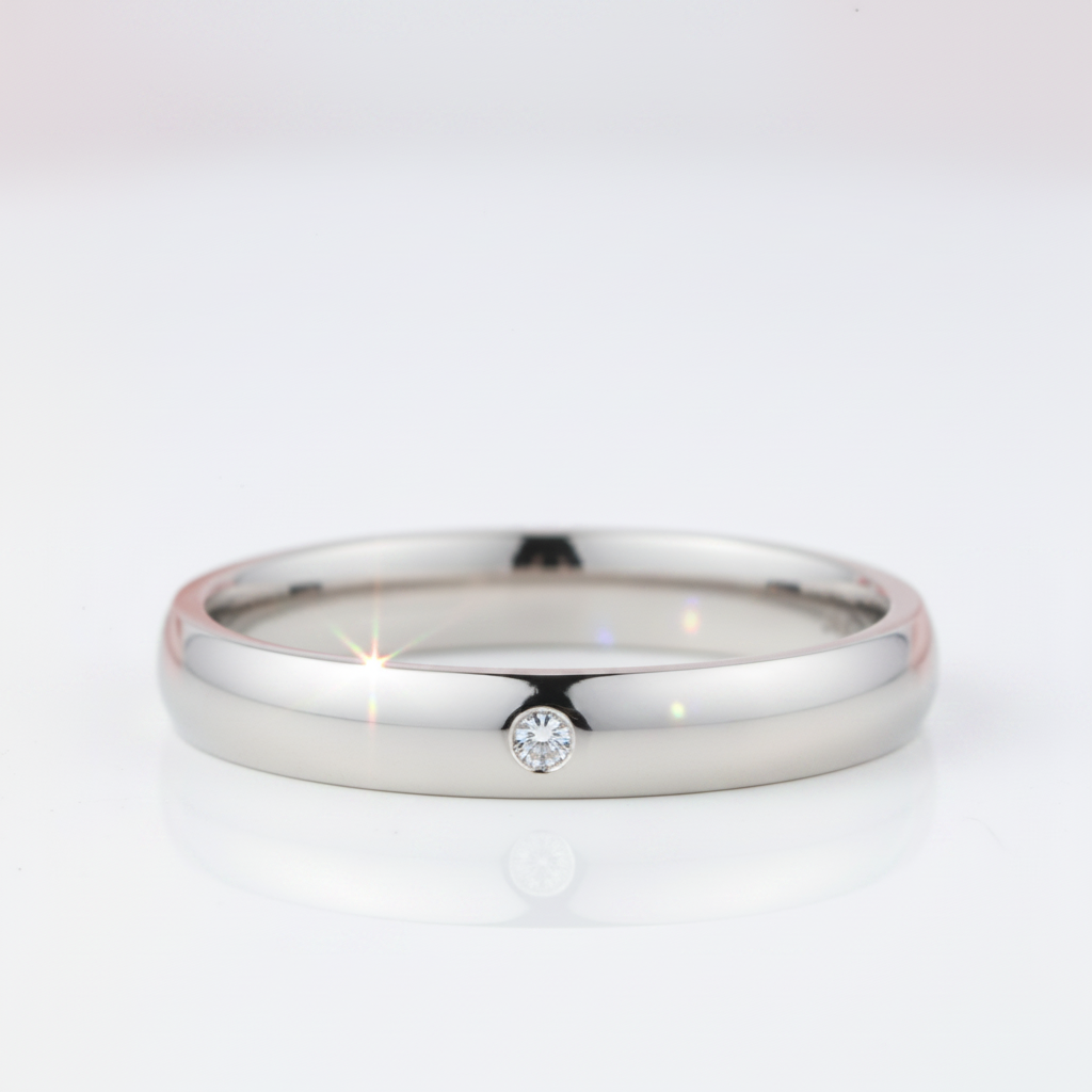 14k White Gold Bridal Ring Band 0.01ct Natural Diamond Options-Black Diamonds New York