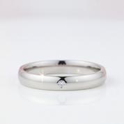 14k White Gold Bridal Ring Band 0.01ct Natural Diamond Options-Black Diamonds New York