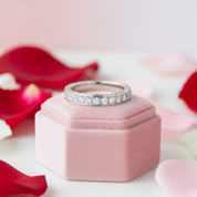 14k White Gold DEF Color Diamond Eternity Wedding Ring-Black Diamonds New York