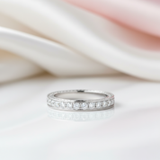 14k White Gold DEF Color Diamond Option Eternity Wedding Ring-Black Diamonds New York