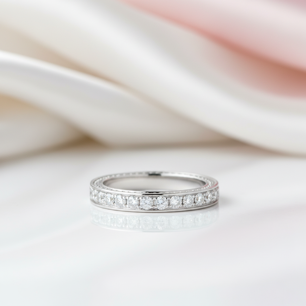 Def Color Diamond Rings 14k White Gold DEF Color Diamond Option Eternity Wedding Ring – Black ...