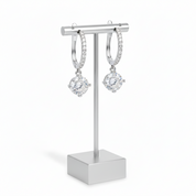 14k White Gold Diamond Option Dangle Earrings-Black Diamonds New York
