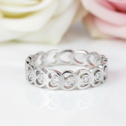 14k White Gold Heart Ring 0.07ct Natural Diamond-Black Diamonds New York