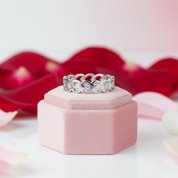 14k White Gold Heart Ring 0.07ct Natural Diamond-Black Diamonds New York