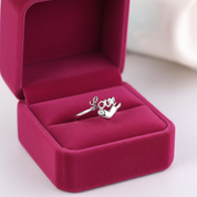 14k White Gold Love Heart Ring 0.01ct Natural Diamond-Black Diamonds New York