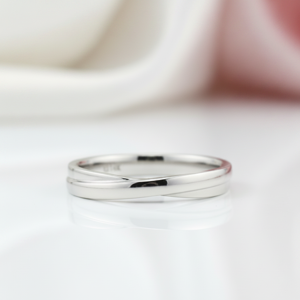 14K White Gold Men Wedding Band Ring-Black Diamonds New York