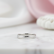 14K White Gold Men Wedding Band Ring-Black Diamonds New York