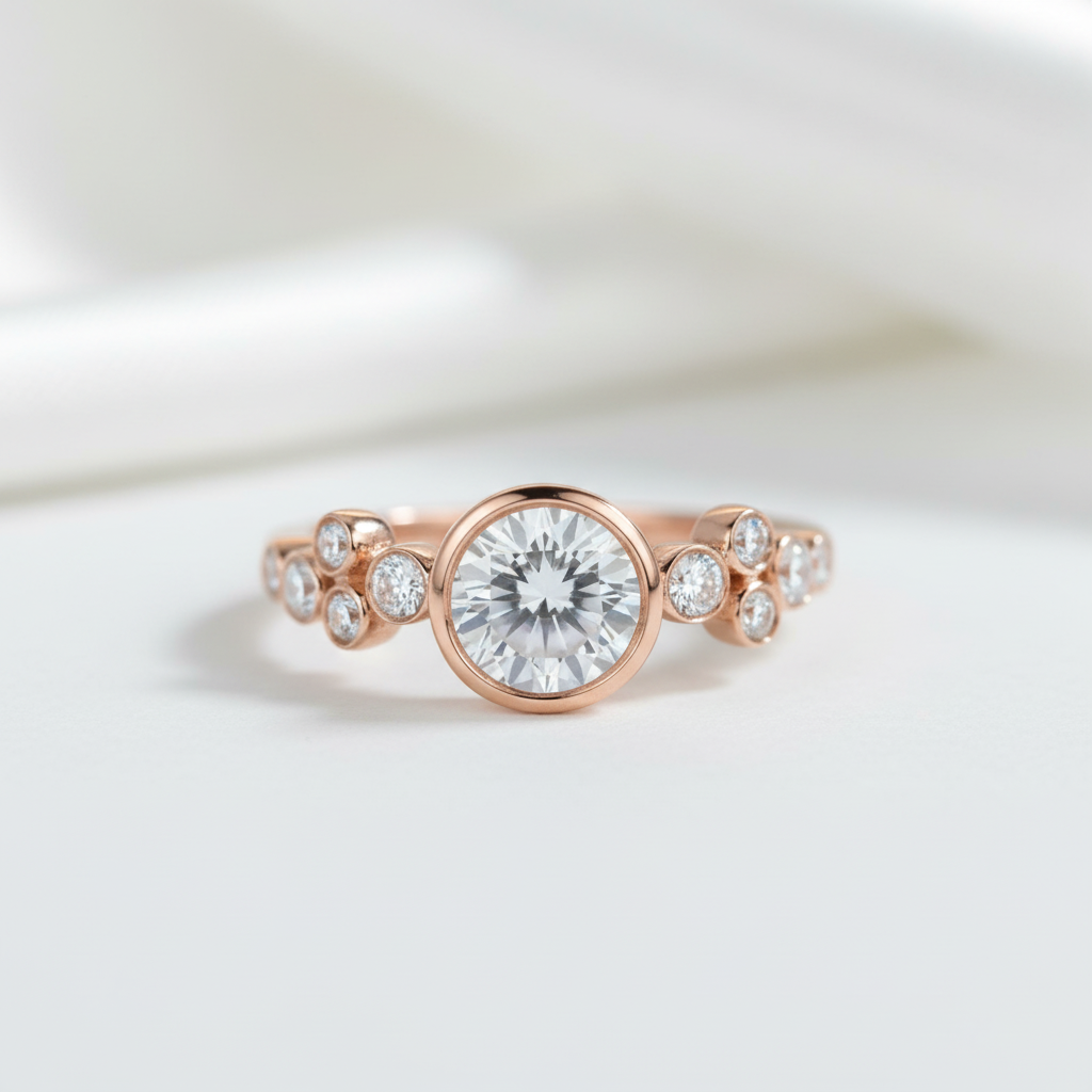 14k White Gold Diamond Option Engagement Ring-Black Diamonds New York