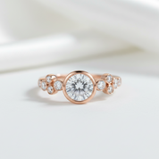 14k White Gold Diamond Option Engagement Ring-Black Diamonds New York