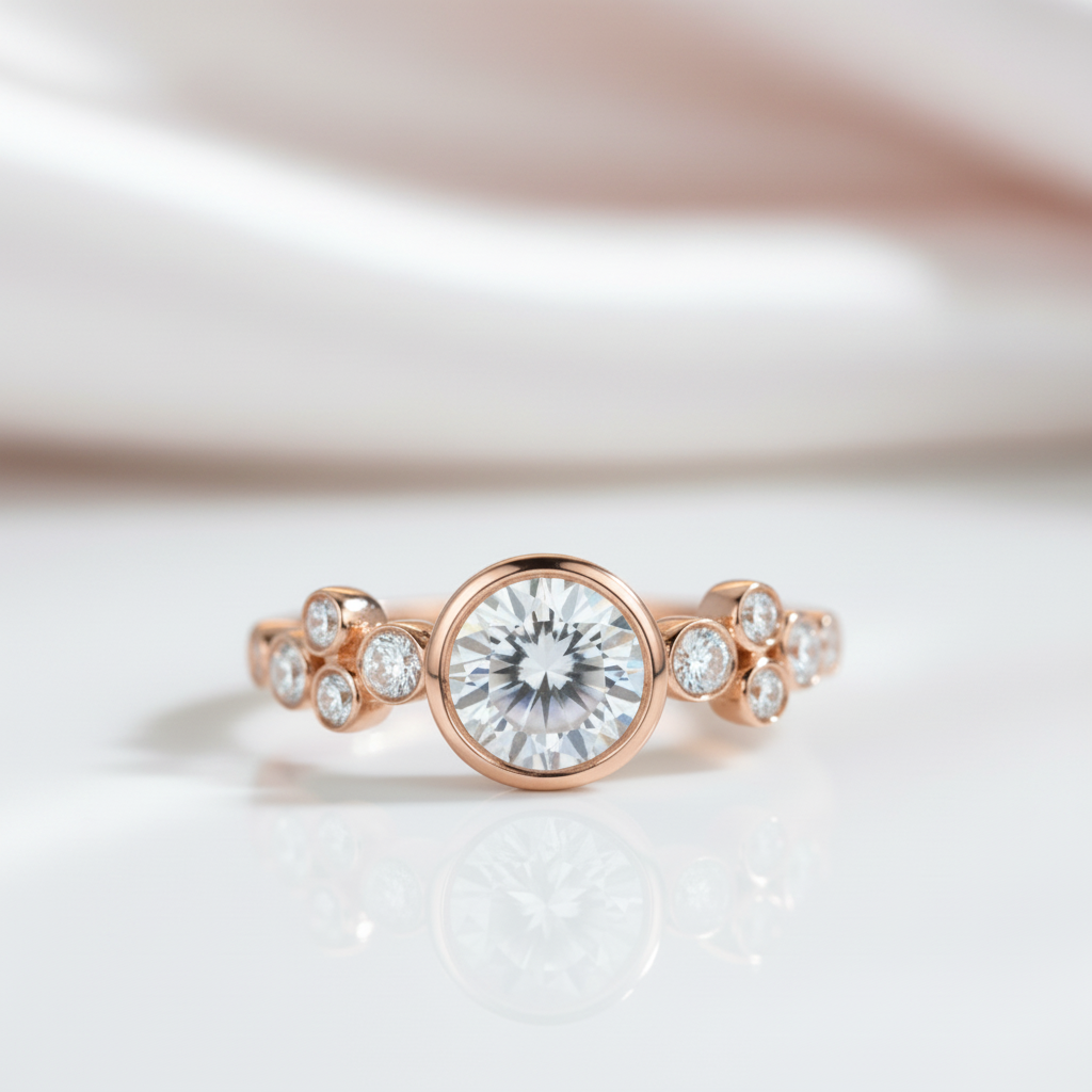 14k White Gold Diamond Option Engagement Ring-Black Diamonds New York