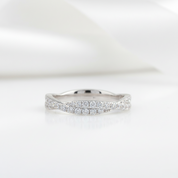 14k White Gold Diamond Option Half Eternity Twist Band-Black Diamonds New York