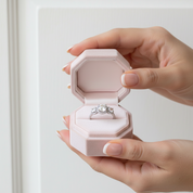 14k White Gold Diamond Three-Stone Halo Engagement Ring-Black Diamonds New York