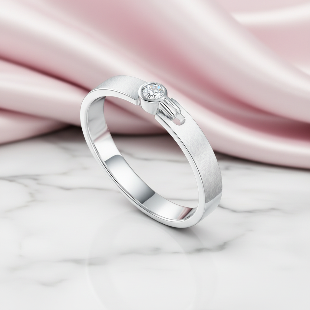 14k White Gold Natural Diamond Wedding Band-Black Diamonds New York