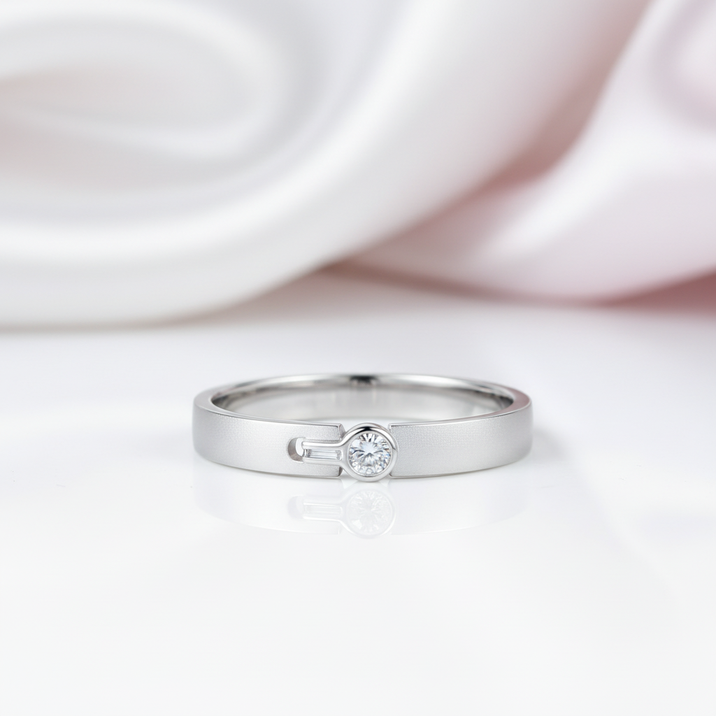 14k White Gold Natural Diamond Wedding Band-Black Diamonds New York