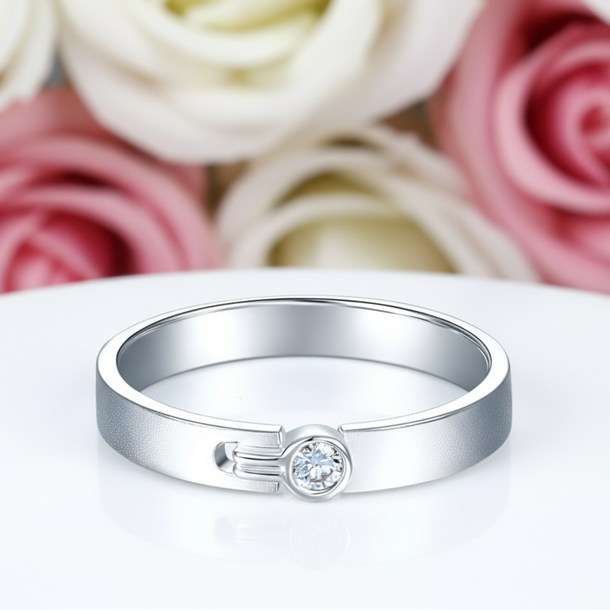 14k White Gold Natural Diamond Wedding Band-Black Diamonds New York