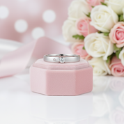 14k White Gold Natural Diamond Wedding Band-Black Diamonds New York