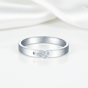 14k White Gold Natural Diamond Wedding Band-Black Diamonds New York