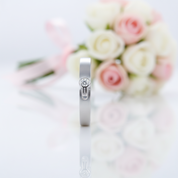 14k White Gold Natural Diamond Wedding Band-Black Diamonds New York