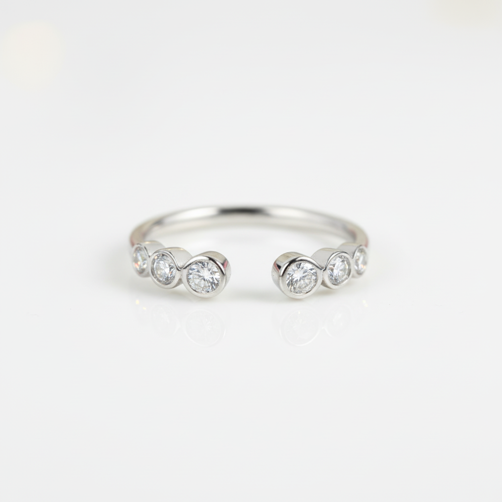14k White Gold Ring 0.26ct Diamond Option-Black Diamonds New York