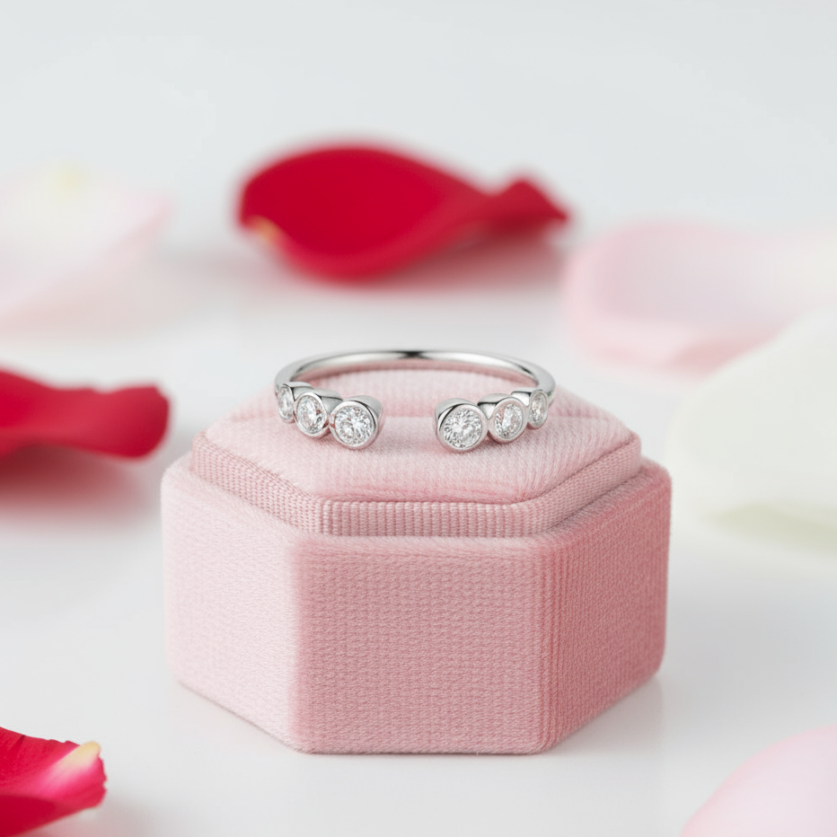 14k White Gold Ring 0.26ct Natural Diamond-Black Diamonds New York