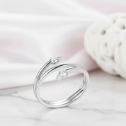 14k White Gold Trendy Ring 0.2ct Natural Diamond Option-Black Diamonds New York