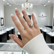 14K White Gold Twist Band 1ct Princess Cut Diamond Ring-Black Diamonds New York