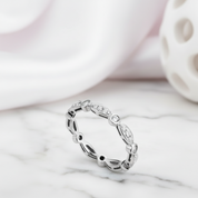 14k White Gold Vintage Ring 0.3ct Natural Diamond Option-Black Diamonds New York